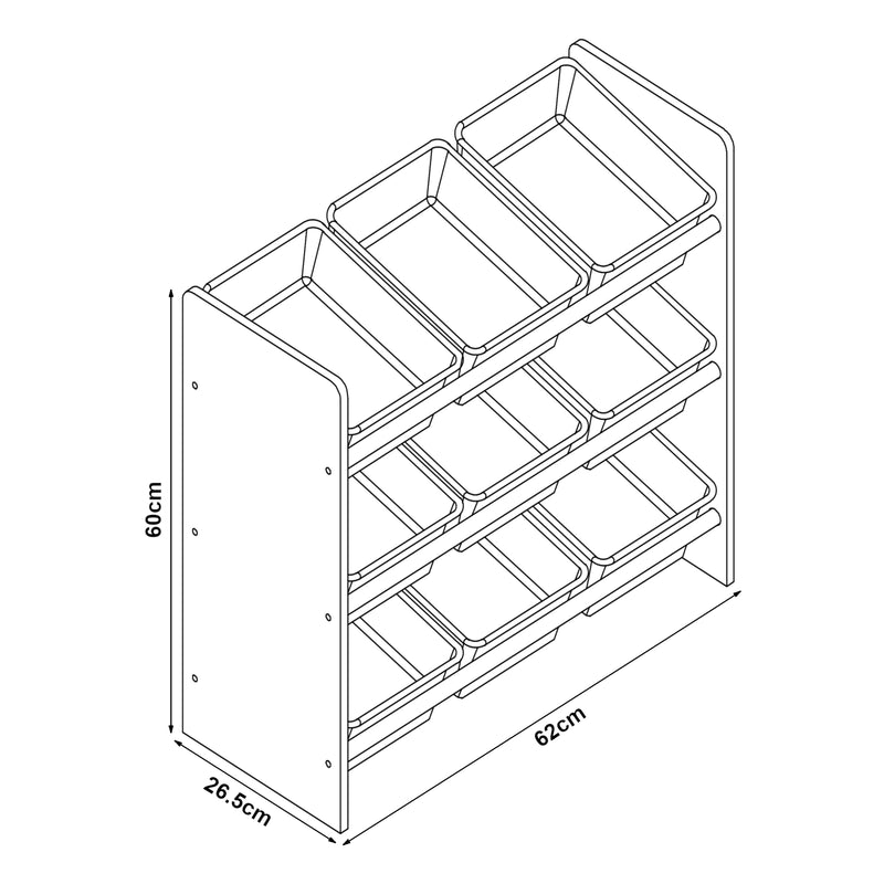 Maatschets [en.casa] Kinderrek Muxía speelgoedkast 60x62x26,5 cm - 4 varianten