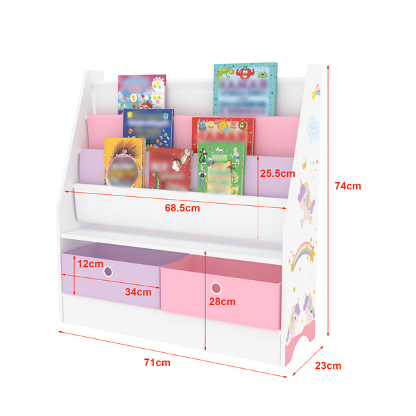 [en.casa] Kinderboekenkast Neda opbergkast 74x71x23 cm - 4 varianten