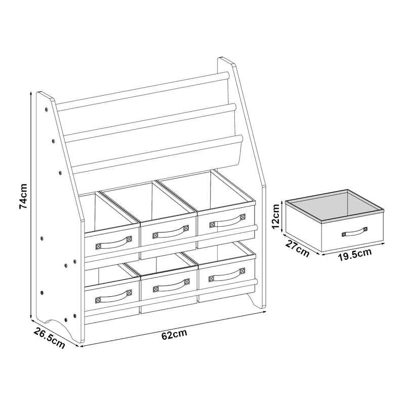 Maatschets [en.casa] Kinderrek Ponteceso 74x62x26,5 cm - 4 varianten