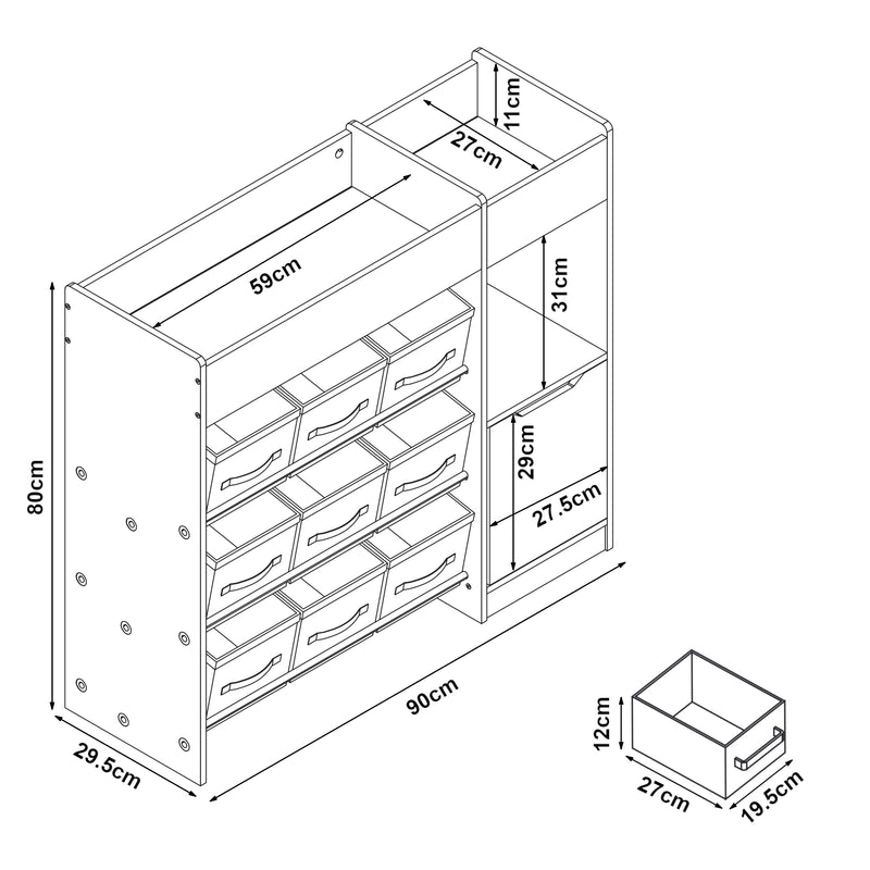 Maatschets Kinderkast Søndreland open kast 80x90x29,5 cm [en.casa]