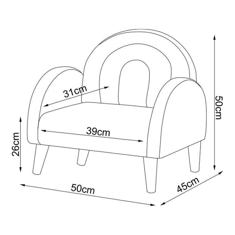 Maatschets Kinderfauteuil Sorreindi 50x50x45 cm [en.casa]