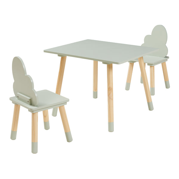 Kindertafelset Hovle met 2 stoelen wolkdesign [en.casa]