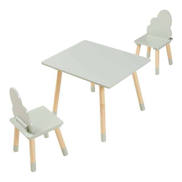 Kindertafelset Hovle met 2 stoelen wolkdesign [en.casa]