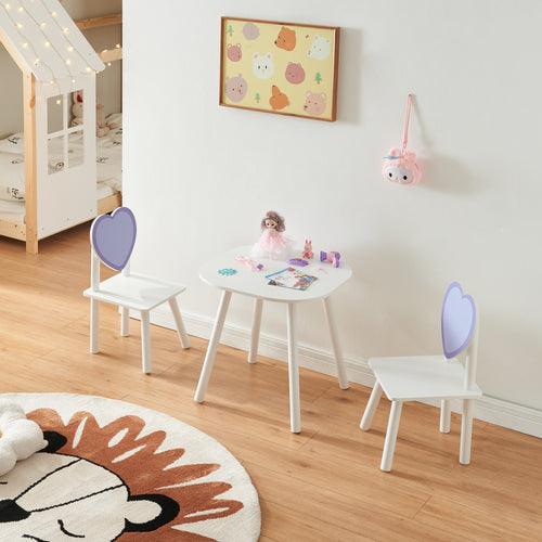 Kindersitzgruppe Siljan met hart - Design Wit/Lila [en.casa] - premiumXL