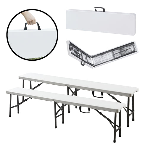 Tuinbank Ljusnarsberg opvouwbaar 180x25x43 cm wit [en.casa]