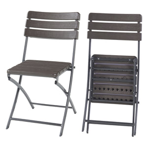 Klappstuhlset Lillestrøm 2 - tlg. Holzoptik, Donkerbruin [en.casa] - premiumXL