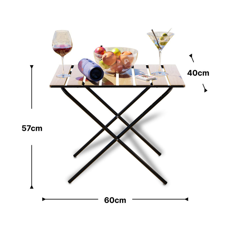 Maatschets [en.casa] Tuintafel Cavallino opvouwbaar 60x40x57 cm - 3 varianten