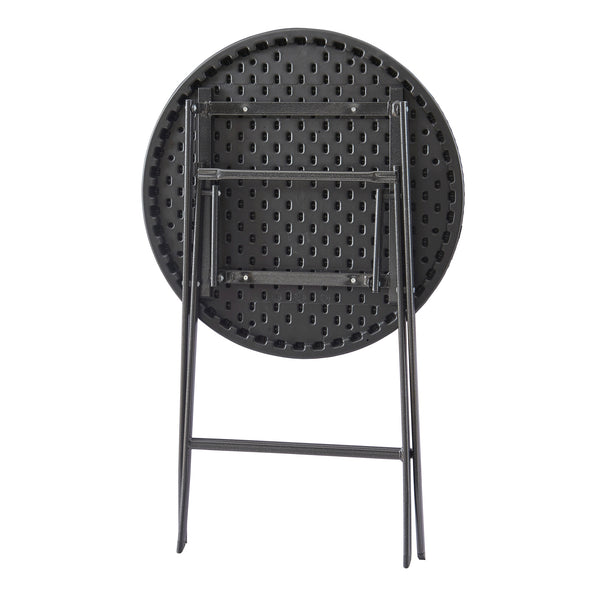 Klaptafel Mark tuintafel rotan look zwart [en.casa]