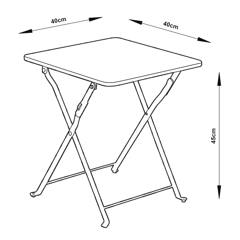 Maatschets Tuintafel Vegårshei opvouwbaar 45x40x40 cm [en.casa]