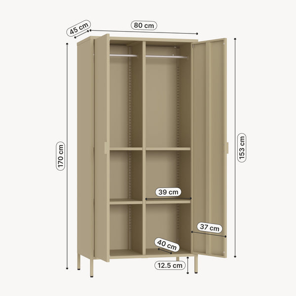 Kledingkast Esteli 2-deurs 170x80x45 cm [en.casa] 