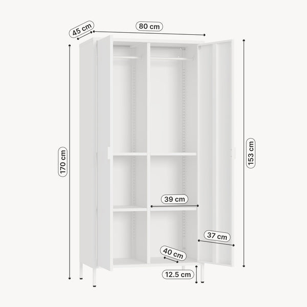 Kledingkast Esteli 2-deurs 170x80x45 cm [en.casa] 