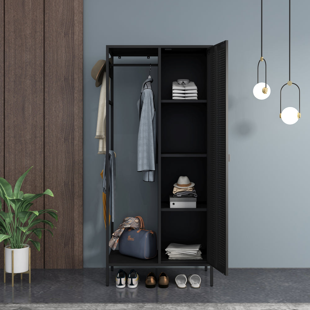 Kledingkast Puumala metaal 180x80x45 cm [en.casa]