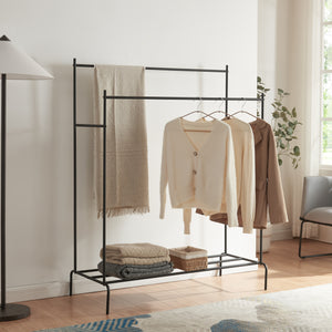 [en.casa] Kledingrek Bramming 147x116x54cm zwart