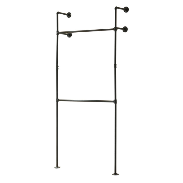 Kledingrek Kenävatka wandmontage zwart [en.casa]