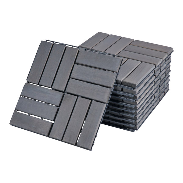 Houten terrastegels Alliste vlonder set van 10 acacia 0,9 m² casa.pro