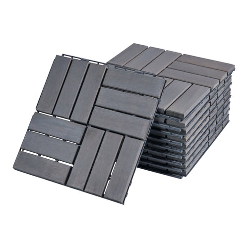 Houten terrastegels Alliste vlonder set van 10 acacia 0,9 m² casa.pro