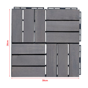 Houten terrastegels Alliste vlonder set van 10 acacia 0,9 m² casa.pro