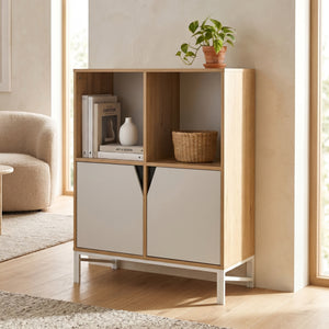 Kast Kerrköndam 94x76x40 cm Eikenlook/Wit [en.casa]