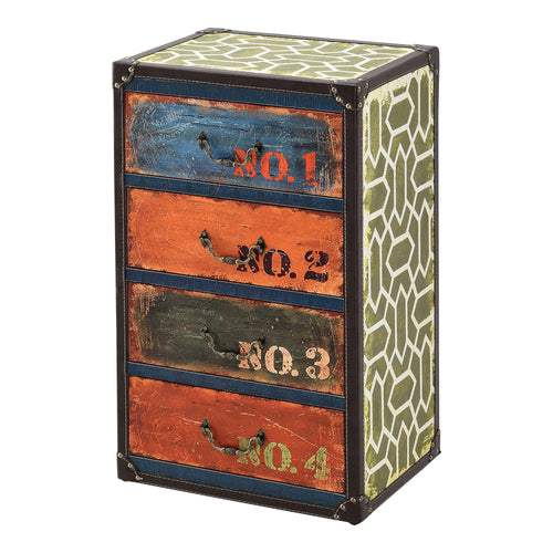 Commode Goslar met 4 lades industrieel 66x40x30 meerkleurig