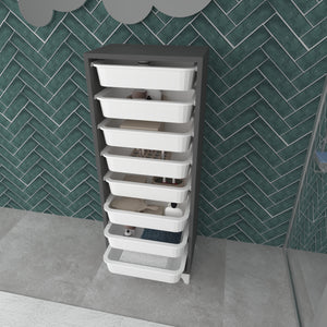 [en.casa] Opbergkast Lurøy met 8 manden 116,5x45x30 cm - 2 varianten