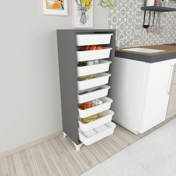 [en.casa] Opbergkast Lurøy met 8 manden 116,5x45x30 cm - 2 varianten