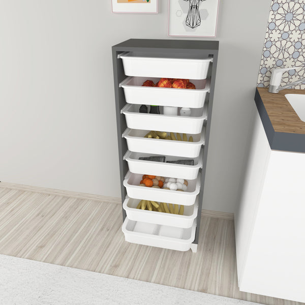 [en.casa] Opbergkast Lurøy met 8 manden 116,5x45x30 cm - 2 varianten