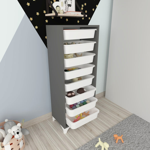 [en.casa] Opbergkast Lurøy met 8 manden 116,5x45x30 cm - 2 varianten