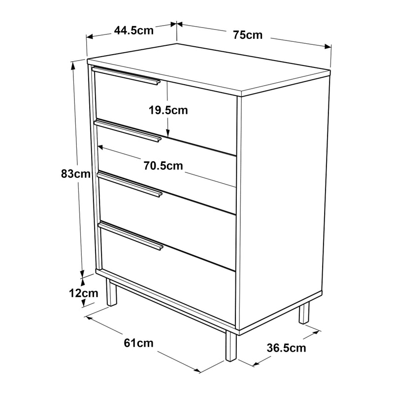 Maatschets Commode Vesanto ladekast 95x75x44,5 cm [en.casa]