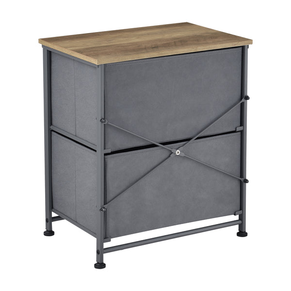Commode met lades grijs stof en hout - 4 varianten