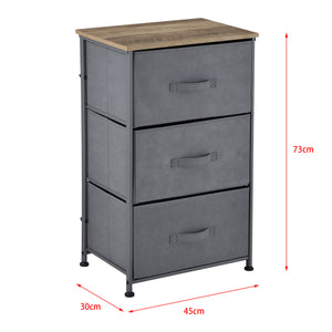 Commode met lades grijs stof en hout - 4 varianten