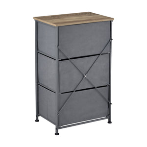Commode met lades grijs stof en hout - 4 varianten