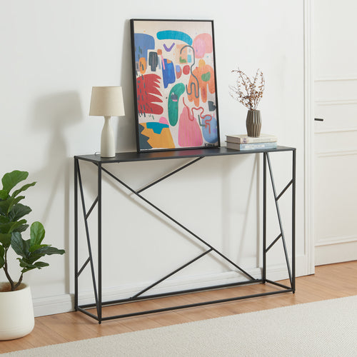 Console tafel Rättvik 120x30x80 cm zwart [en.casa]