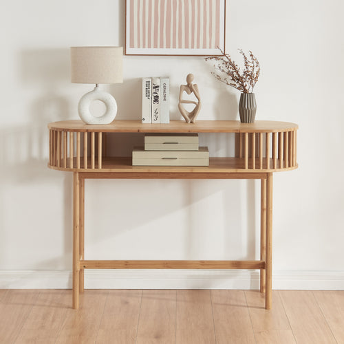 [en.casa] Console tafel Pomarkku ovaal 120x39x85 cm bamboe