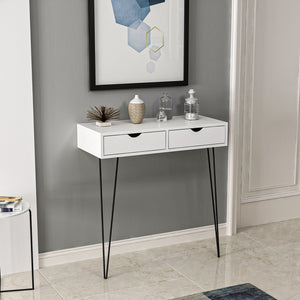 [en.casa] Console tafel sidetable Ebeltoft 90x90x40 cm wit