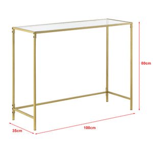 Console tafel Alajarvi sidetable metaal en glas 100x35x80 cm - 2 varianten