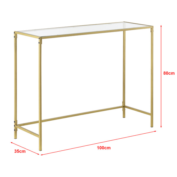Console tafel Alajarvi sidetable metaal en glas 100x35x80 cm - 2 varianten