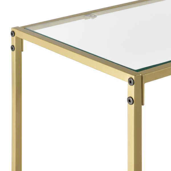 Console tafel Alajarvi sidetable metaal en glas 100x35x80 cm - 2 varianten
