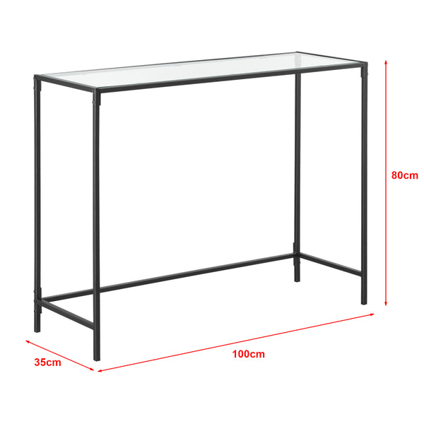 Console tafel Alajarvi sidetable metaal en glas 100x35x80 cm - 2 varianten
