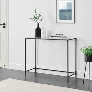 Console tafel Alajarvi sidetable metaal en glas 100x35x80 cm - 2 varianten