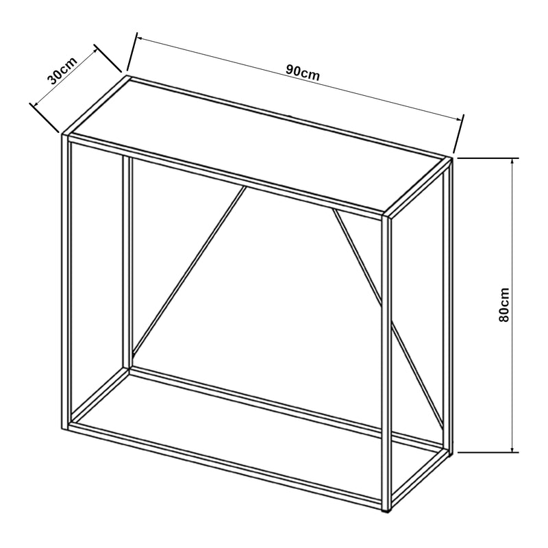 Maatschets [en.casa] Console tafel Austevoll 90x30x80 cm staal - 2 varianten