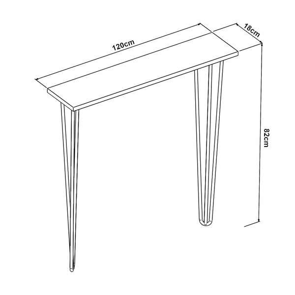 [en.casa] Console tafel Kokemäki met pinpoten zwart - 2 varianten