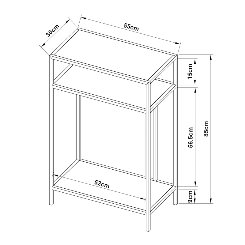 Maatschets Console tafel Kumlinge metaal [en.casa]