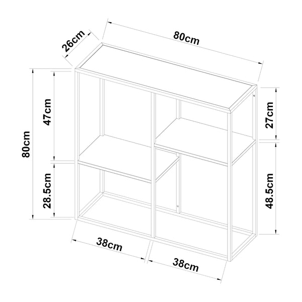 [en.casa] Console tafel Strömstad sidetable 80x80x26 cm - 2 varianten