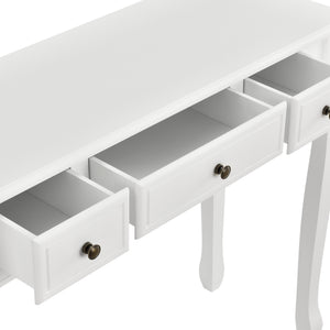 Console tafel sidetafel met 3 lades landelijk grenen en MDF 100x35x78 cm - 3 varianten