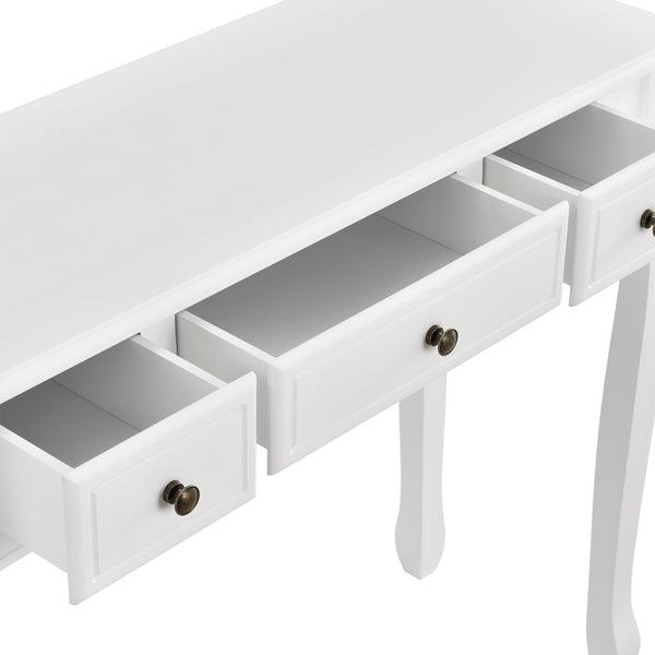 Console tafel sidetafel met 3 lades landelijk grenen en MDF 100x35x78 cm - 3 varianten