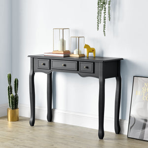 Console tafel sidetafel met 3 lades landelijk grenen en MDF 100x35x78 cm - 3 varianten