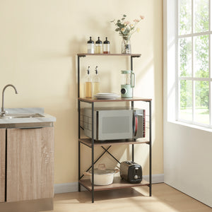 Standregal Billund met 4 legplanken 133 x 60 x 42 cm Zwart / Walnoot - Look [en.casa] - premiumXL