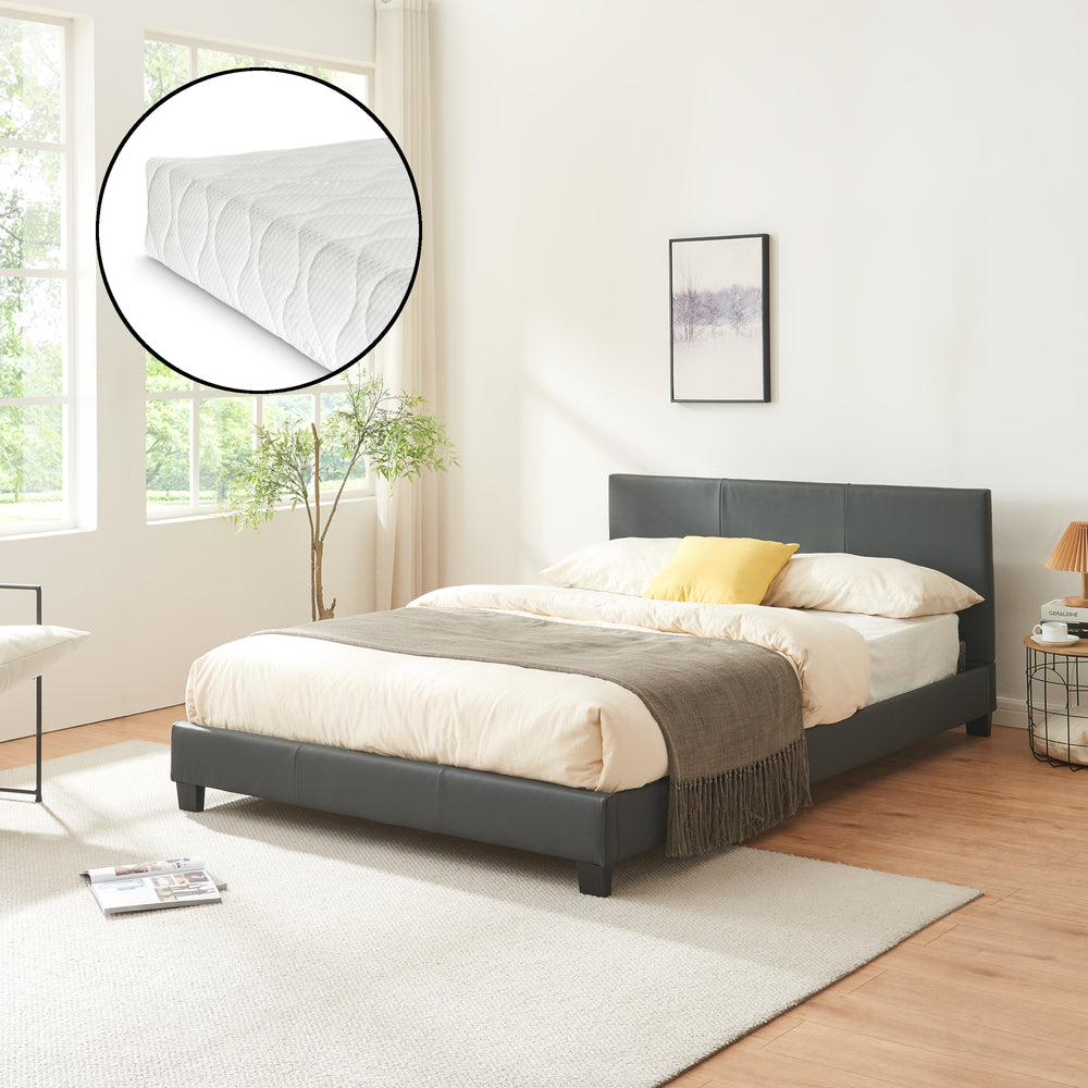 Kunstlederbett met matras kunstleder bekleding Corium - premiumXL