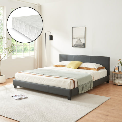 Kunstleren bed met matras kunstleren bekleding Corium - premiumXL