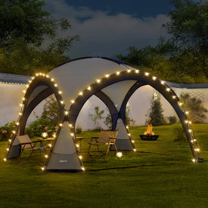 [pro.tec] Paviljoen Grästorp met LED-verlichting 345x345x247 cm - 3 varianten